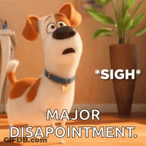 Big Sigh Dog Major Disappointment GIF