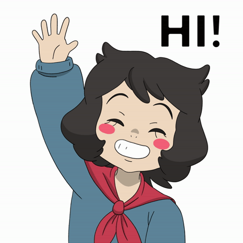 Big Smiling Face Wave Hello To Her Friends GIF