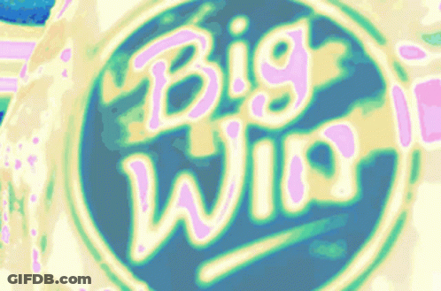 Big Win Sign In Blue Circle GIF