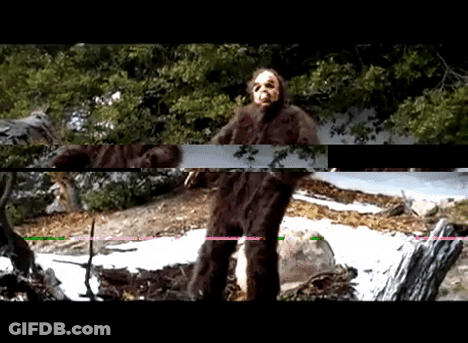 Bigfoot Dancing With Glitching Animation GIF