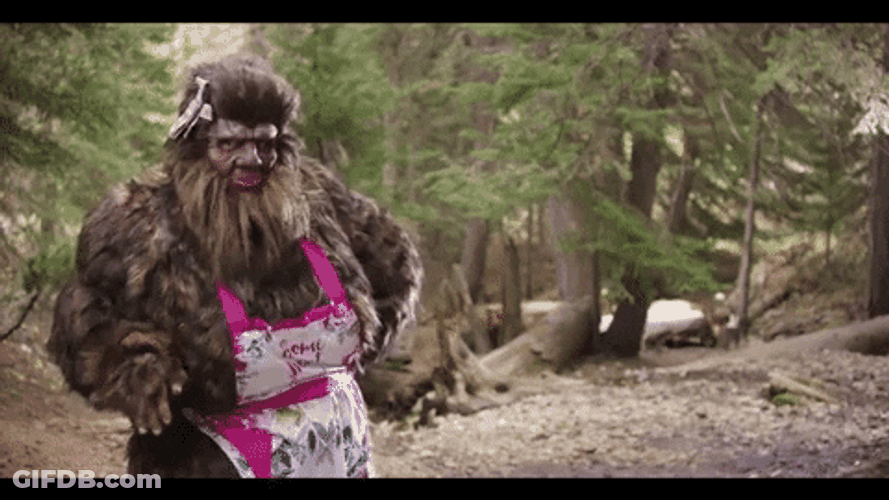 Bigfoot Mama Talking In The Forest GIF