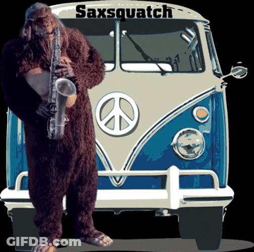 Bigfoot Saxophone Sasquatch Minibus GIF