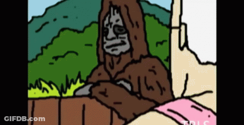 Bigfoot Sitting On A Fence GIF