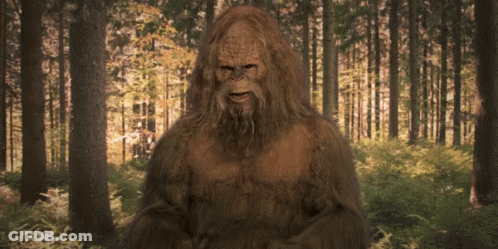 Bigfoot Standing In Forest GIF