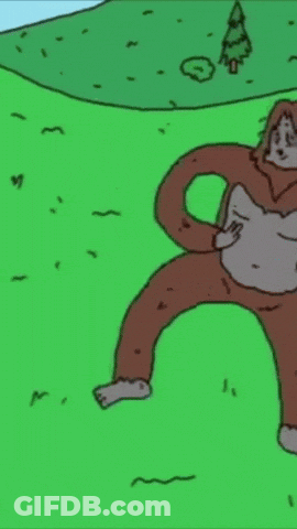 Bigfoot Standing In Grass GIF