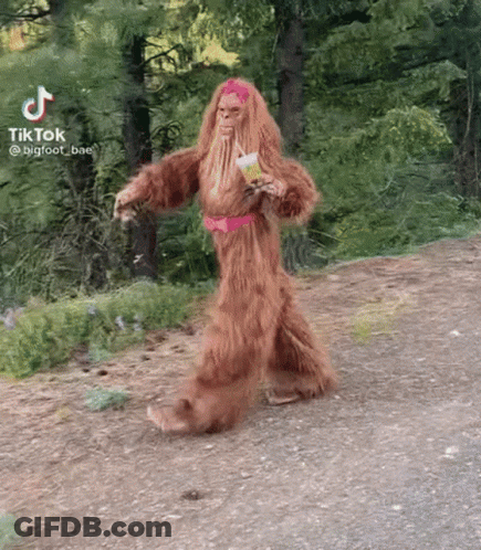 Bigfoot With Beard On Purple GIF