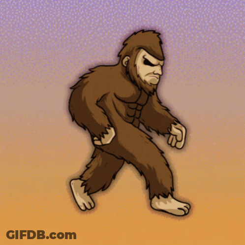 Bigfoot With Beard On Purple GIF