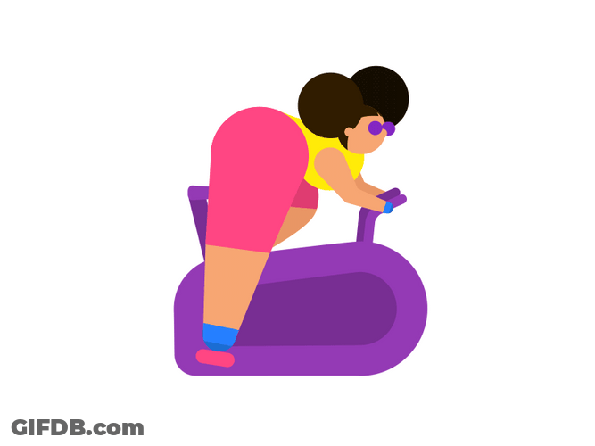 Bike Exercise Girl Cartoon GIF