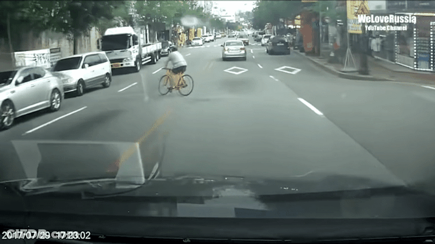Bike Hit Seen On Cam GIF