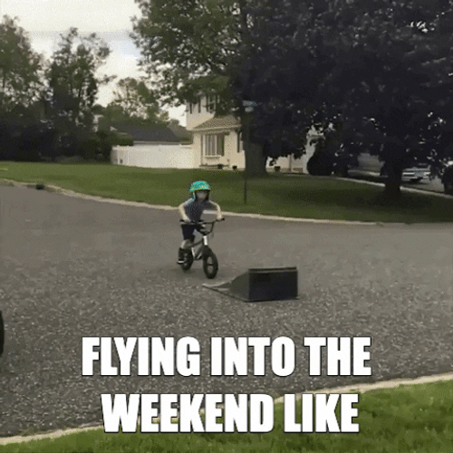 Bike Jumping Flying To The Weekend GIF