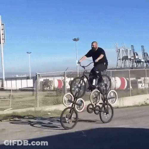 Bike Riding Art Bike 10 Wheels GIF