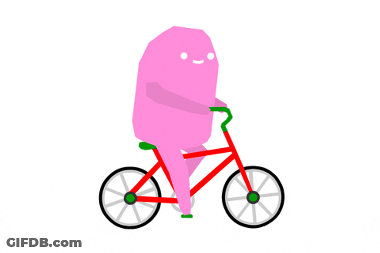 Bike Riding Pink Monster GIF