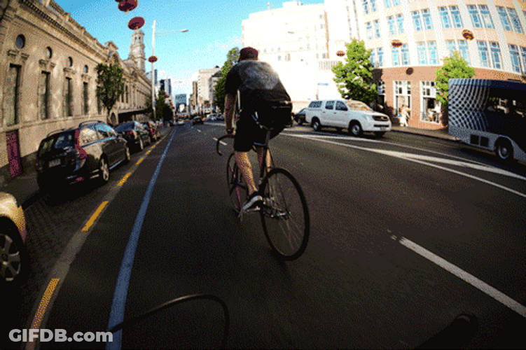 Bike Wiggling On The Street GIF
