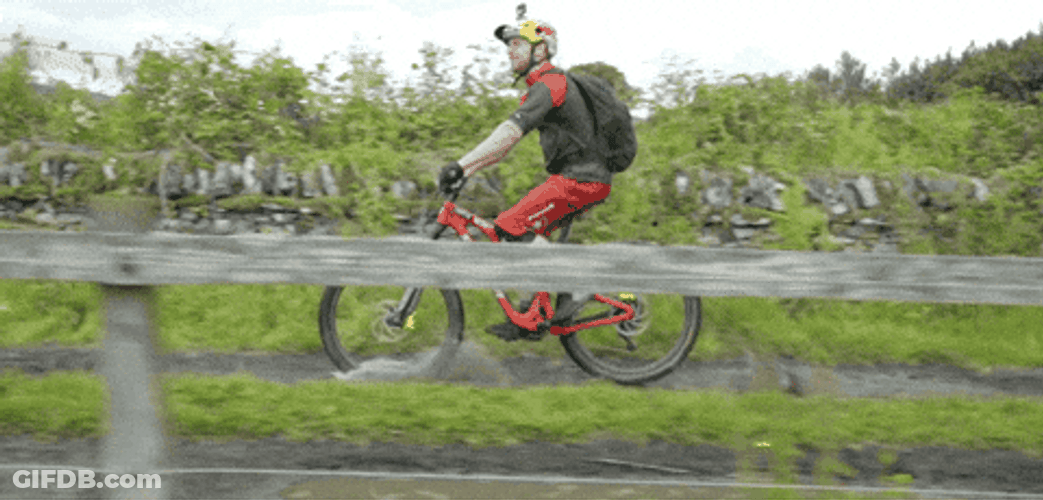 Biking Goes To Water GIF