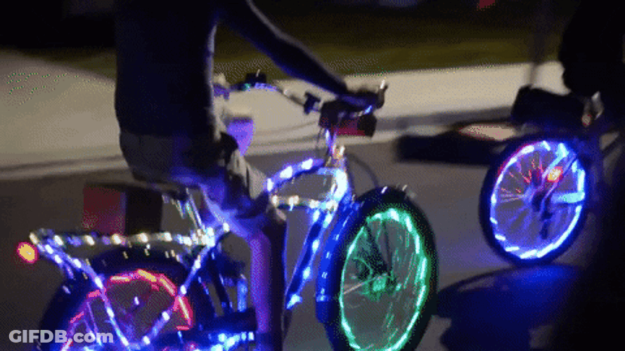 Biking Led Night Ride GIF