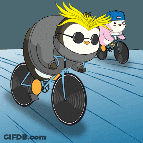 Biking Penguin Race GIF