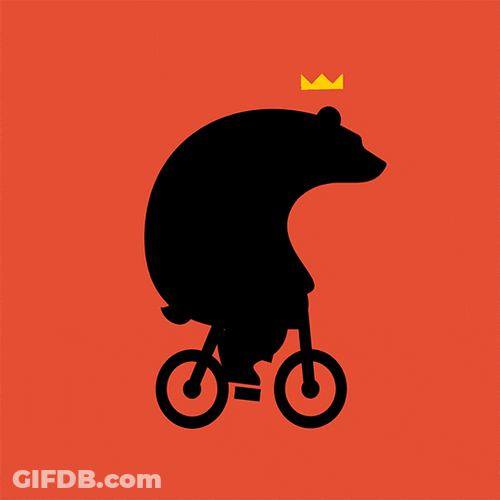 Biking Royal Crowned Bear GIF