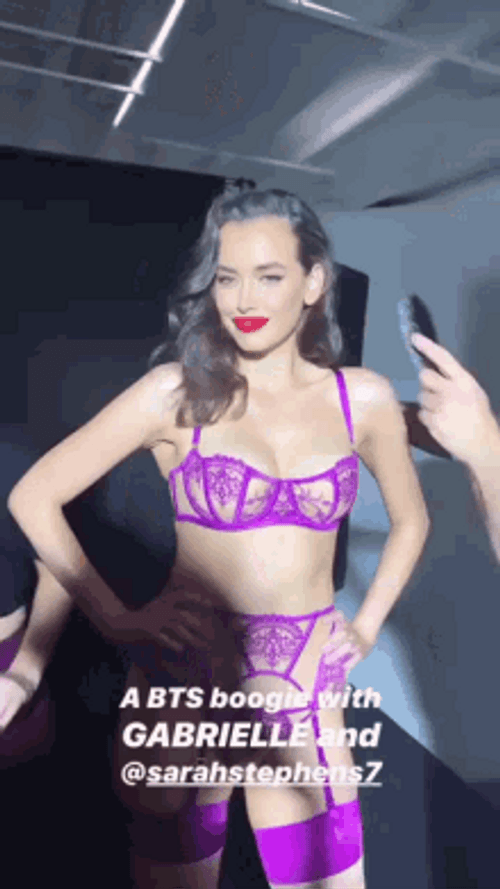 Bikini Model Purple Lingerie Behind The Scenes GIF