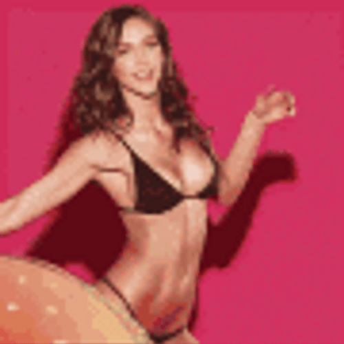 Bikini Model Rachel Cook Inflatable Rubber Burger GIF