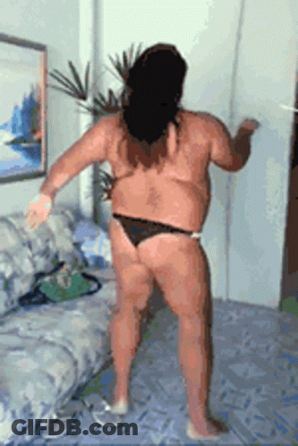 Bikini Woman Dancing Next To Man In Delray Beach GIF