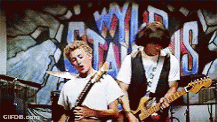 Bill And Ted Band Playing Guitar GIF