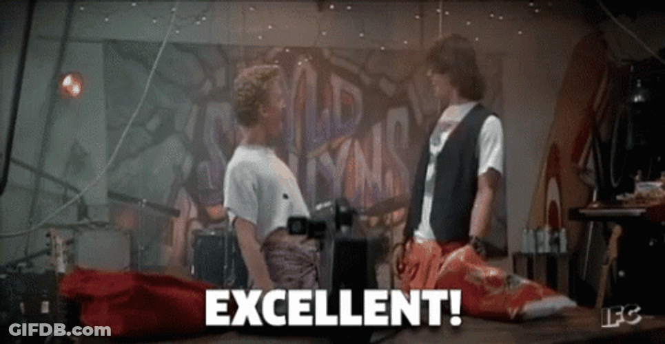 Bill And Ted Excellent Reaction Meme GIF