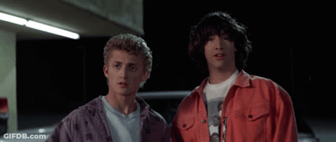 Bill And Ted Waving Hello GIF