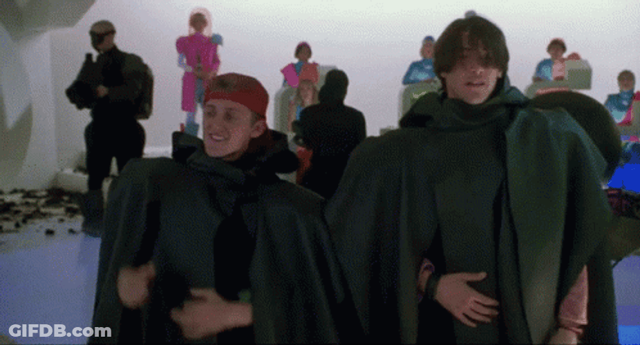 Bill And Ted With Mask GIF