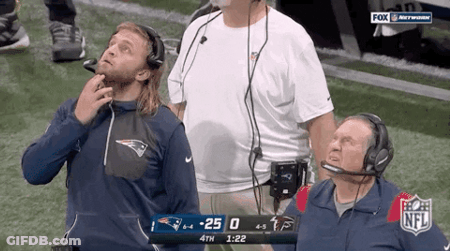 Bill Belichick Looking At Review GIF
