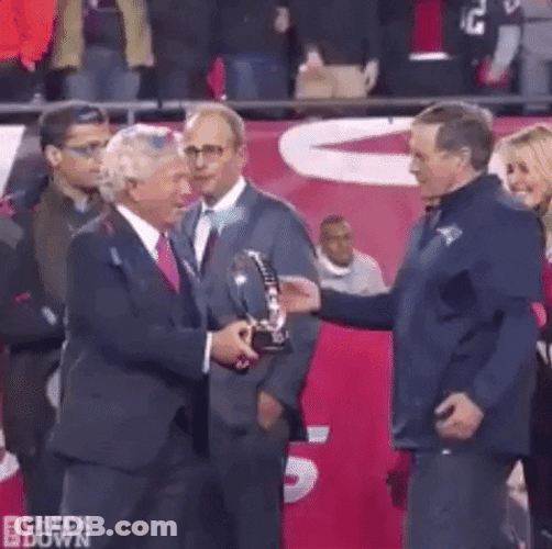 Bill Belichick Receive A Championship Trophy GIF
