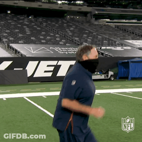 Bill Belichick Running In To The Field GIF