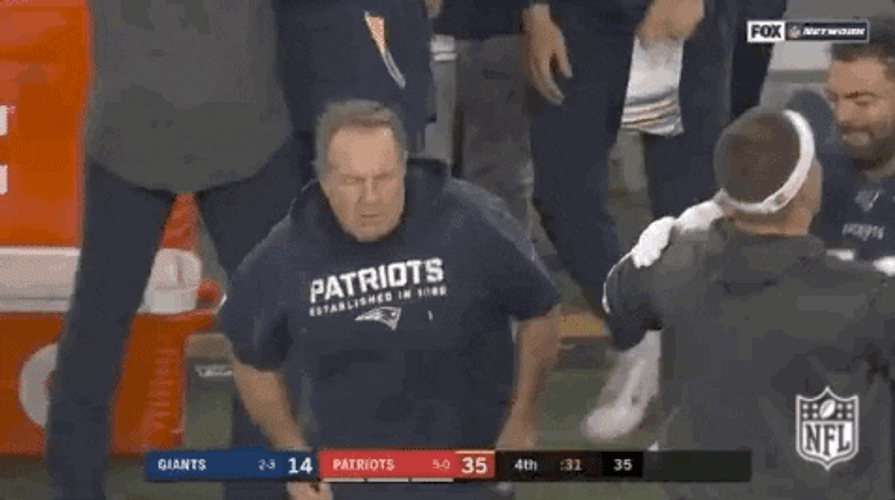 Bill Belichick Waving To Call His Player GIF