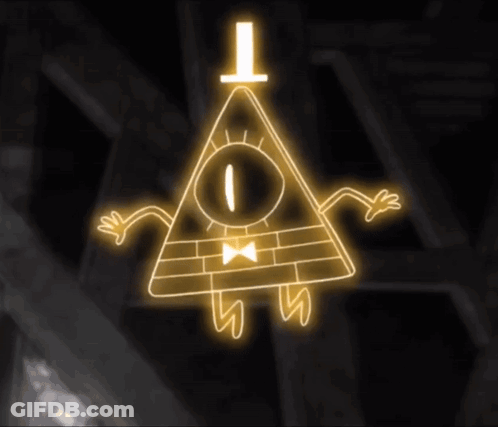 Bill Cipher From Gravity Falls Glowing Brightly GIF