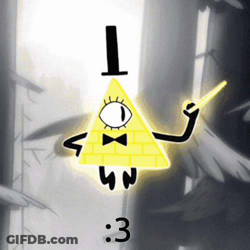 Bill Cipher Gravity Falls Holding Wand Number 1 GIF