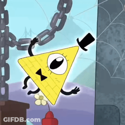 Bill Cipher Gravity Falls Top Hat Chained To Wall GIF