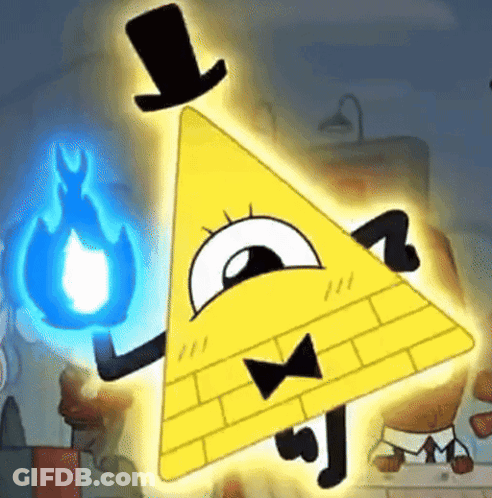 Bill Cipher Holding Blue Fire GIF