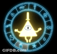 Bill Cipher In Center Of Circle GIF