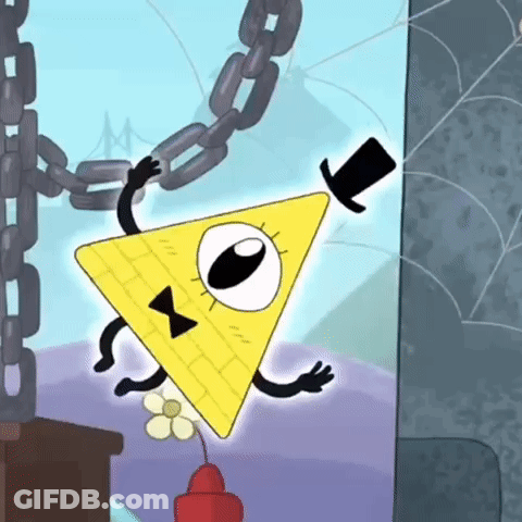 Bill Cipher Wearing Top Hat Holding Flower GIF