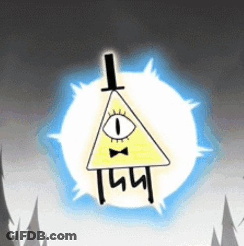 Bill Cipher With Eye And Sword GIF