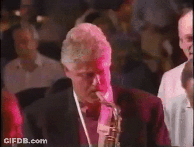 Bill Clinton Balloons Play The Saxophone GIF