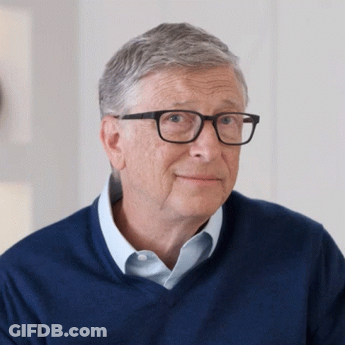 Bill Gates In Glasses And Blue Shirt GIF