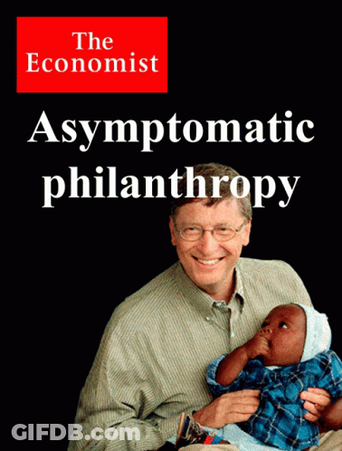 Bill Gates On The Cover Of The Economist Holding A Baby GIF