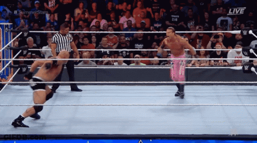 Bill Goldberg Charging Full Speed GIF