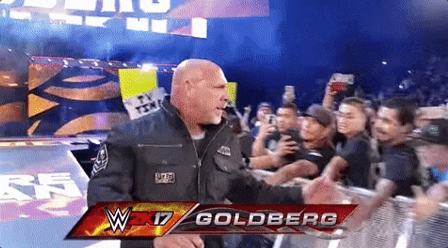 Bill Goldberg Fist Bumps Fans GIF