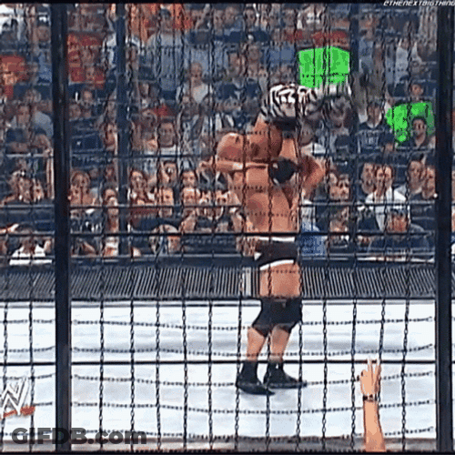 Bill Goldberg Jackhammer Shawn Michaels GIF