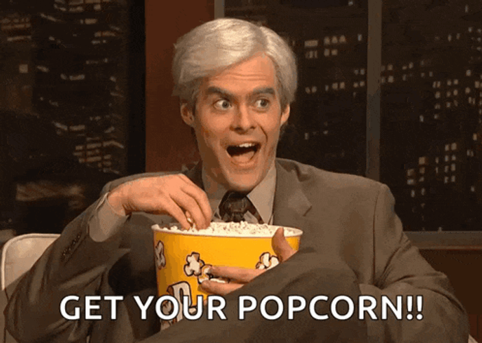 Bill Hader Eating Popcorn GIF
