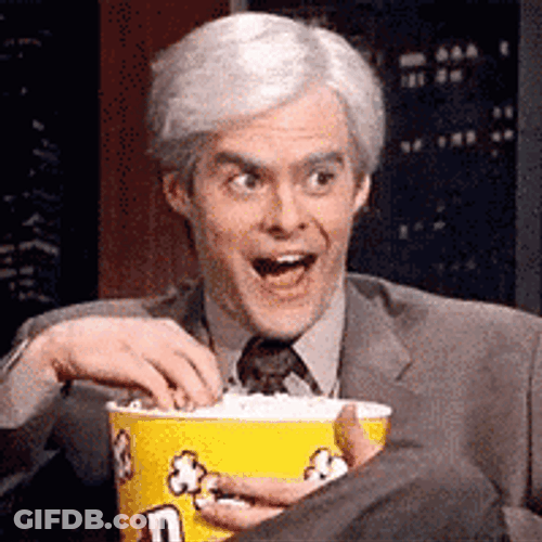 Bill Hader Popcorn Eating GIF
