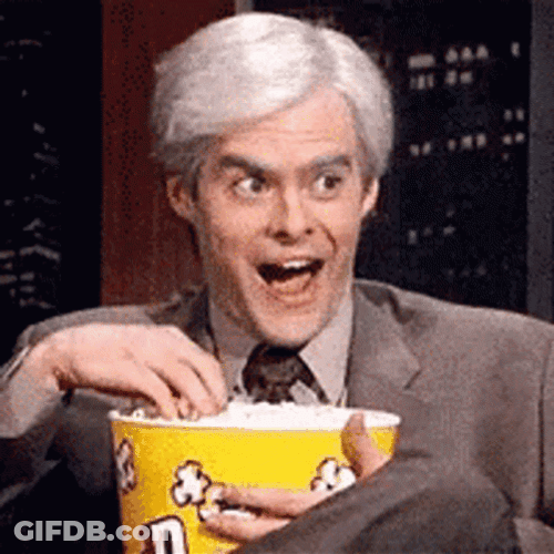 Bill Hader Popcorn Ready GIF