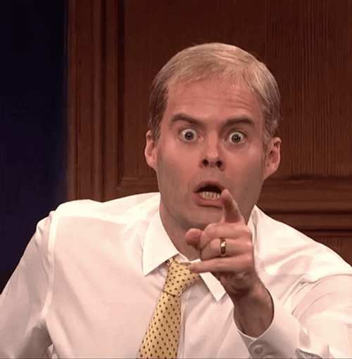 Bill Hader Reaction Pointing GIF