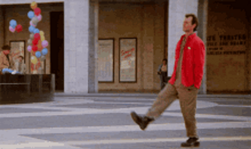 Bill Murray Caddyshack Hopping On One Leg GIF